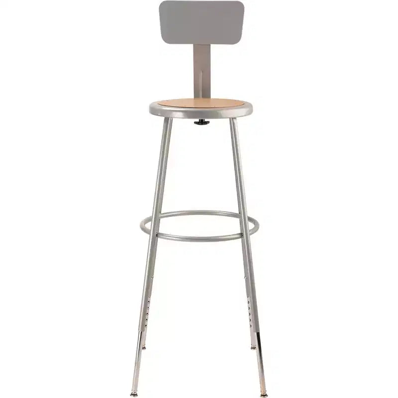 Lot de 2 tabourets de bar en acier robustes et réglables de 81,3 cm à 99,1 cm avec dossier, gris