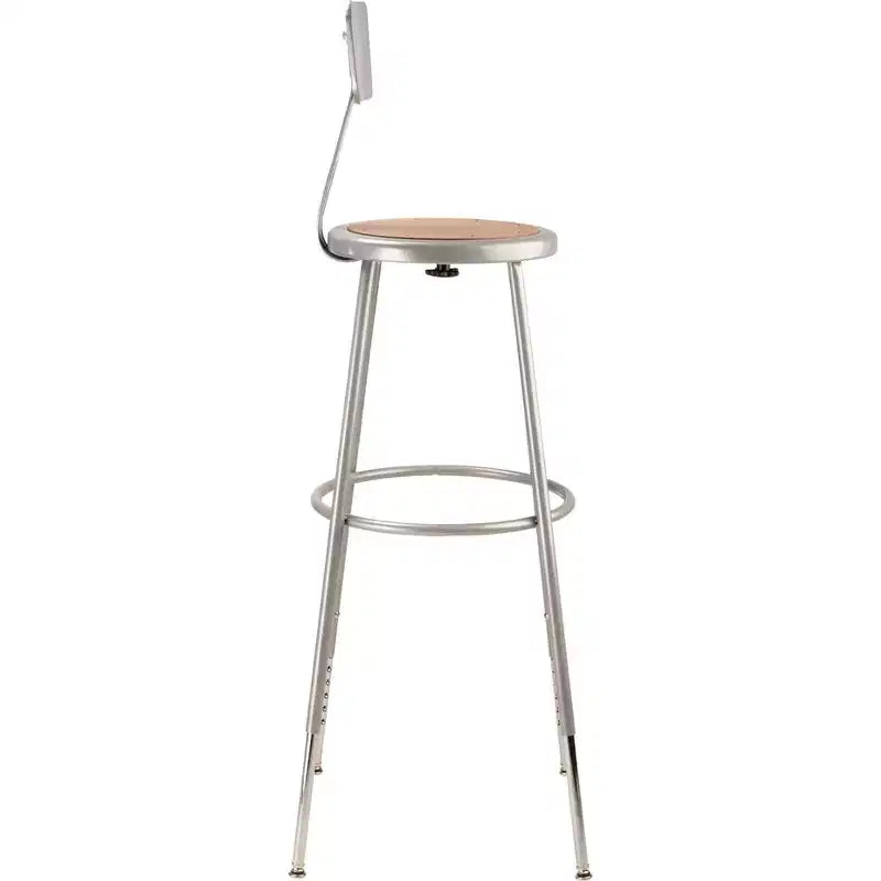 Lot de 2 tabourets de bar en acier robustes et réglables de 81,3 cm à 99,1 cm avec dossier, gris