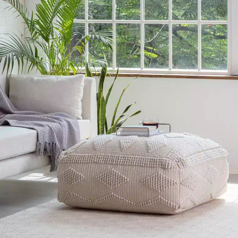 Maverick Ottoman Ivory - Anji Mountain