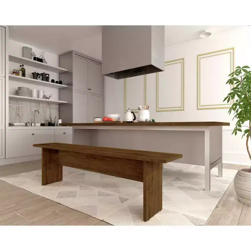 Banc de salle à manger 67,91" Naturel, Style Ferme Rustique, 2 places