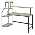 Phil Industrial Desk with Reversible Bookcase and Led Lighting - miBasics