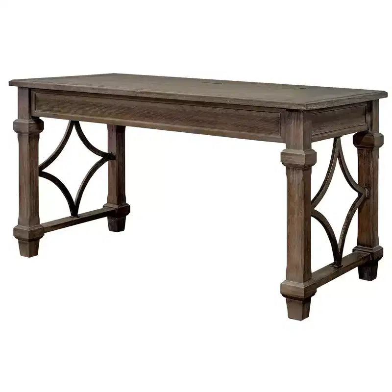 Bureau Carson marron - Martin Furniture : Bois teinté, quincaillerie métallique, 3 tiroirs, mobilier de bureau