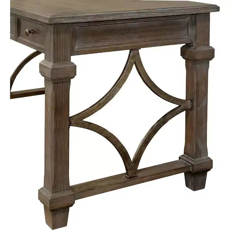 Bureau Carson marron - Martin Furniture : Bois teinté, quincaillerie métallique, 3 tiroirs, mobilier de bureau