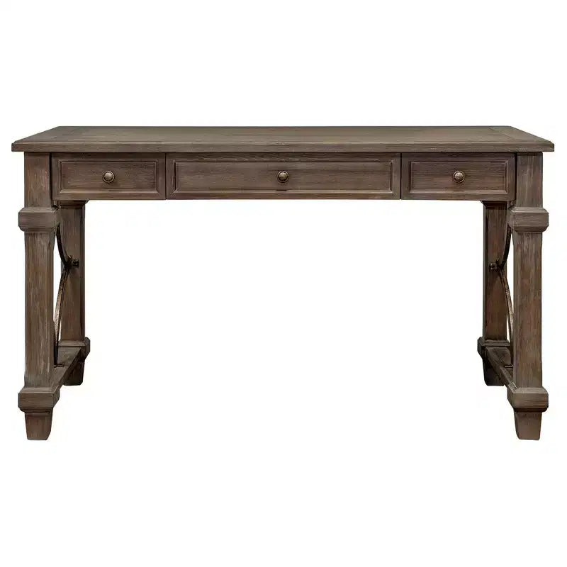 Bureau Carson marron - Martin Furniture : Bois teinté, quincaillerie métallique, 3 tiroirs, mobilier de bureau