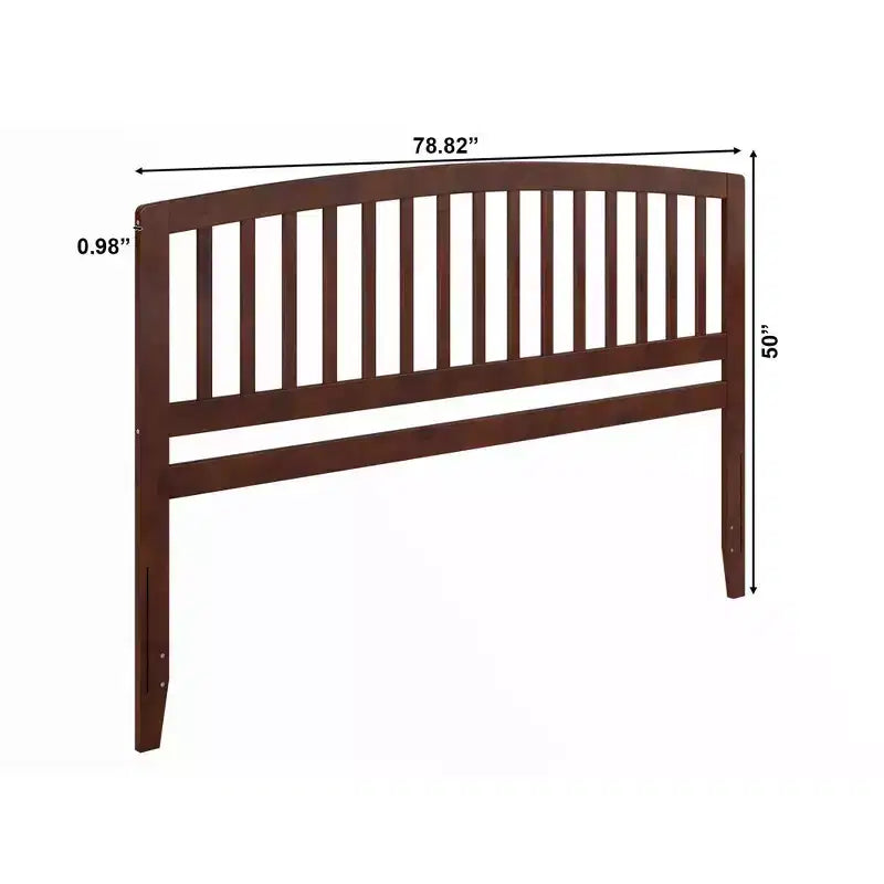 Tête de lit King en Noyer, finition teinte satinée, cadre en bois, hauteur 50 po