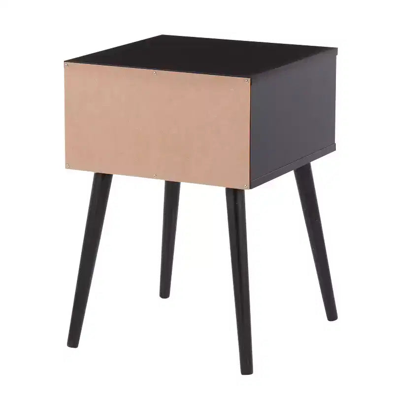 Table d'appoint Bora Bora noire - LumiSource : Table d'appoint contemporaine, pieds fuselés, tiroir de rangement