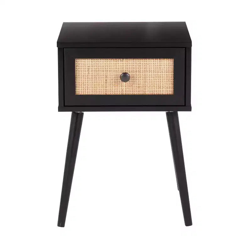 Table d'appoint Bora Bora noire - LumiSource : Table d'appoint contemporaine, pieds fuselés, tiroir de rangement