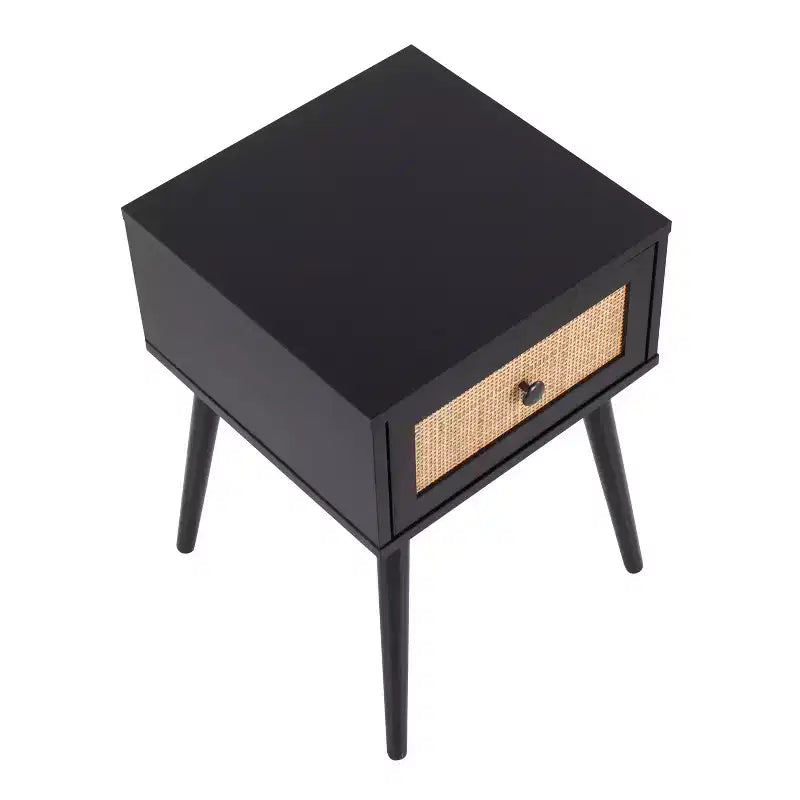 Table d'appoint Bora Bora noire - LumiSource : Table d'appoint contemporaine, pieds fuselés, tiroir de rangement