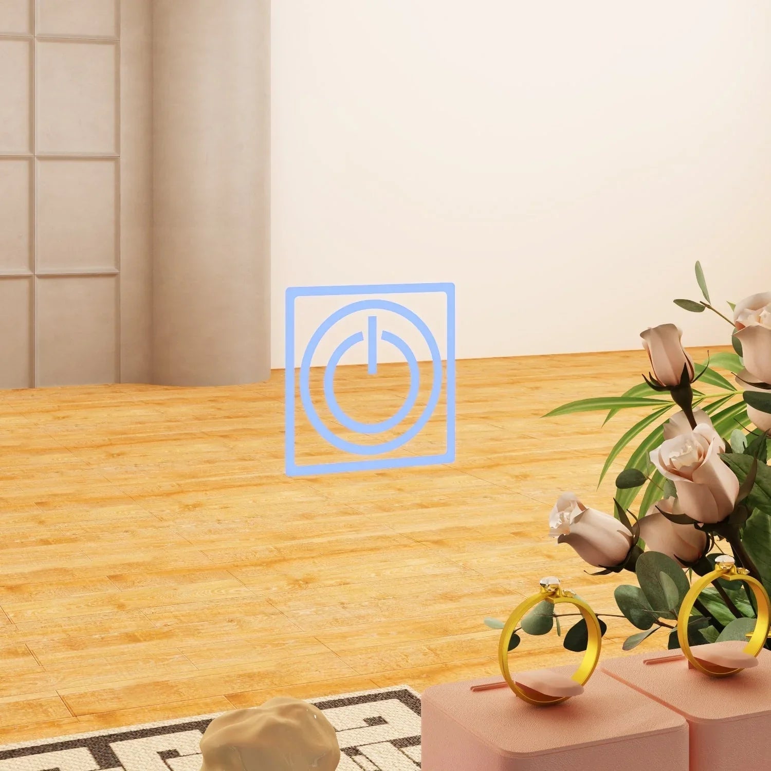 Coiffeuse avec miroir LED intégré et tabouret
