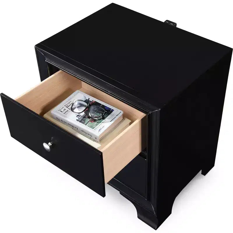Table de chevet à 2 tiroirs avec port de chargement USB