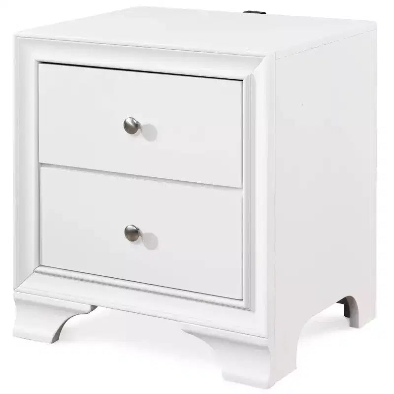 Table de chevet à 2 tiroirs avec port de chargement USB