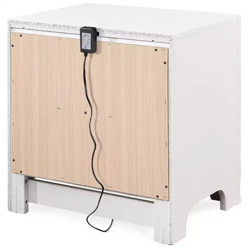 Table de chevet à 2 tiroirs avec port de chargement USB