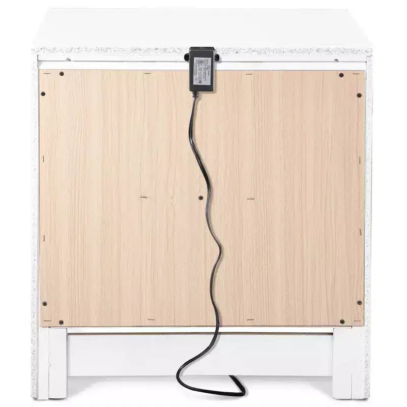 Table de chevet à 2 tiroirs avec port de chargement USB