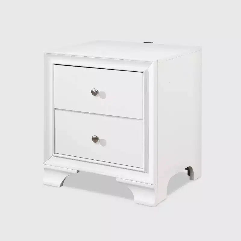 Table de chevet à 2 tiroirs avec port de chargement USB