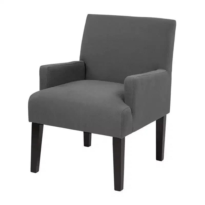 Chaise visiteur rembourrée avec assise à ressorts et pieds en bois massif