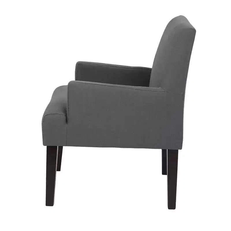 Chaise visiteur rembourrée avec assise à ressorts et pieds en bois massif