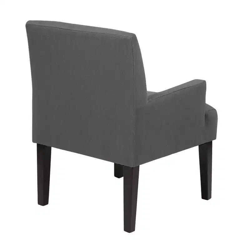 Chaise visiteur rembourrée avec assise à ressorts et pieds en bois massif