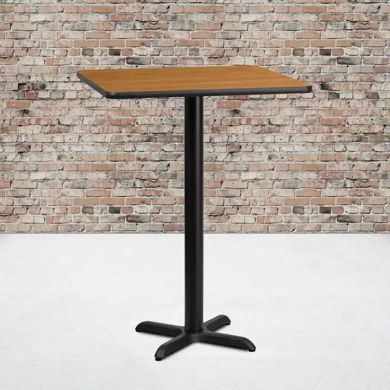 Plateau de table stratifié Emma et Oliver 30 po x 30 po avec base de table hauteur bar 22 po x 22 po