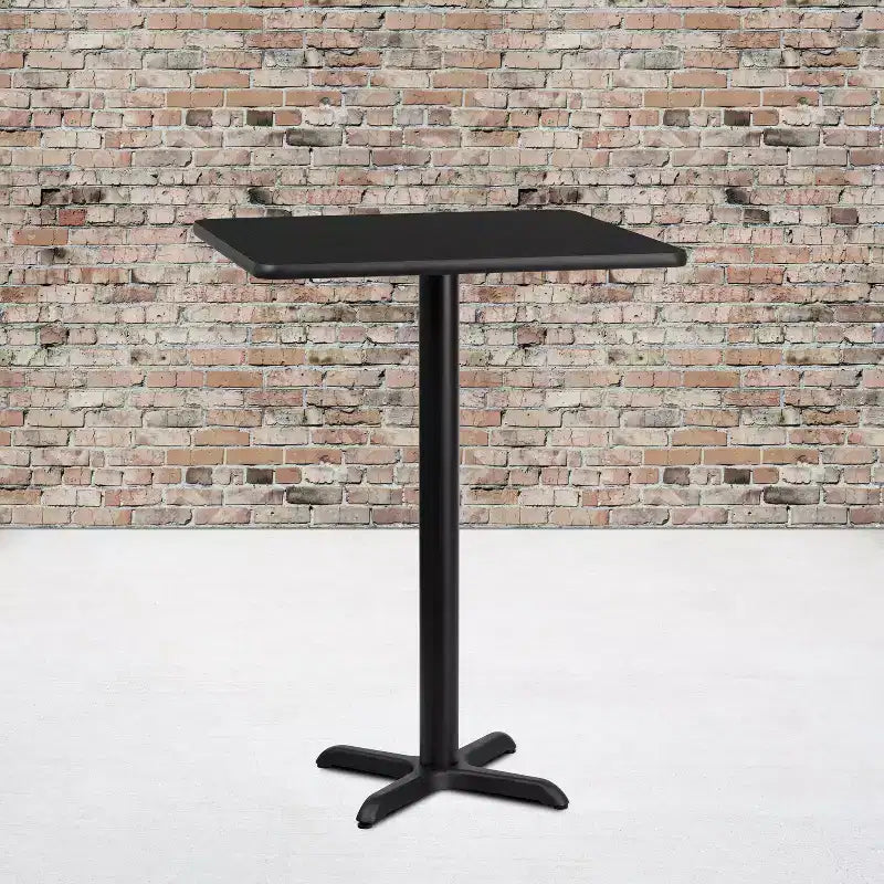 Plateau de table stratifié Emma et Oliver 30 po x 30 po avec base de table hauteur bar 22 po x 22 po