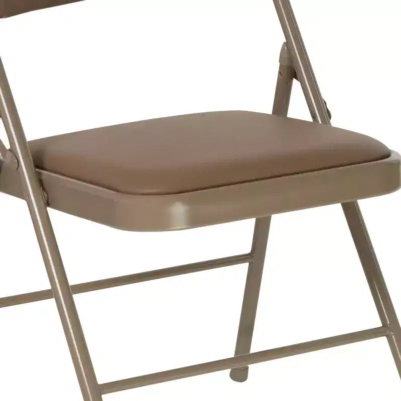 Emma et Oliver Lot de 2 chaises pliantes portables en vinyle et métal pour la maison et le bureau