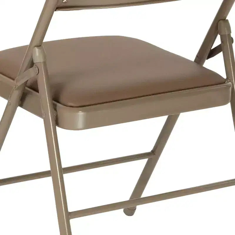 Emma et Oliver Lot de 2 chaises pliantes portables en vinyle et métal pour la maison et le bureau