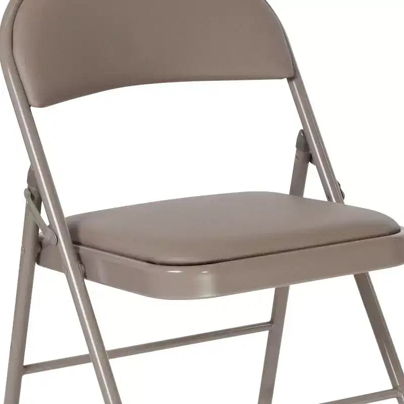 Emma et Oliver Lot de 2 chaises pliantes portables en vinyle et métal pour la maison et le bureau