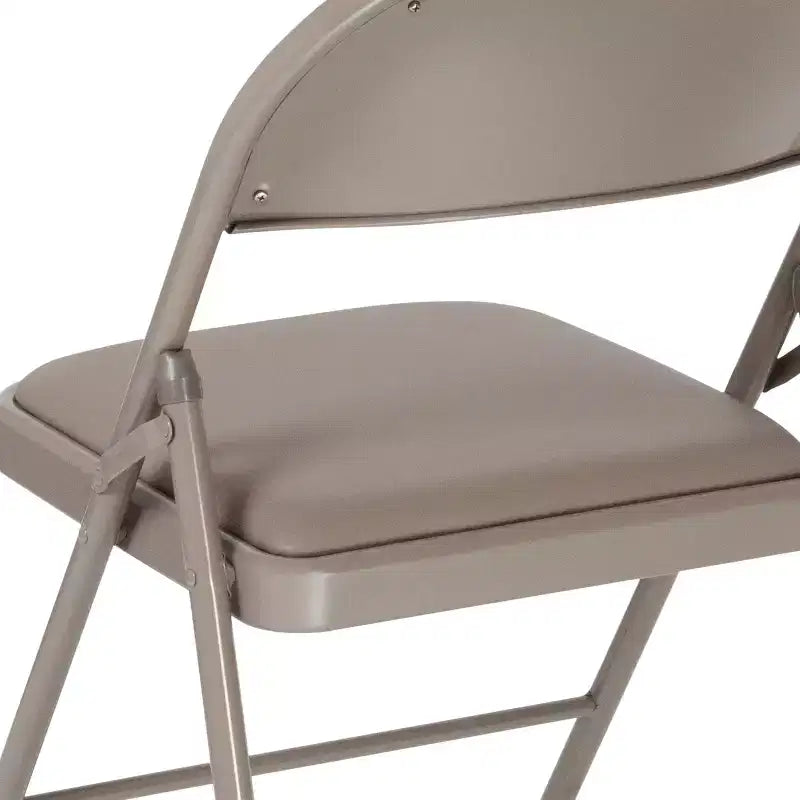 Emma et Oliver Lot de 2 chaises pliantes portables en vinyle et métal pour la maison et le bureau