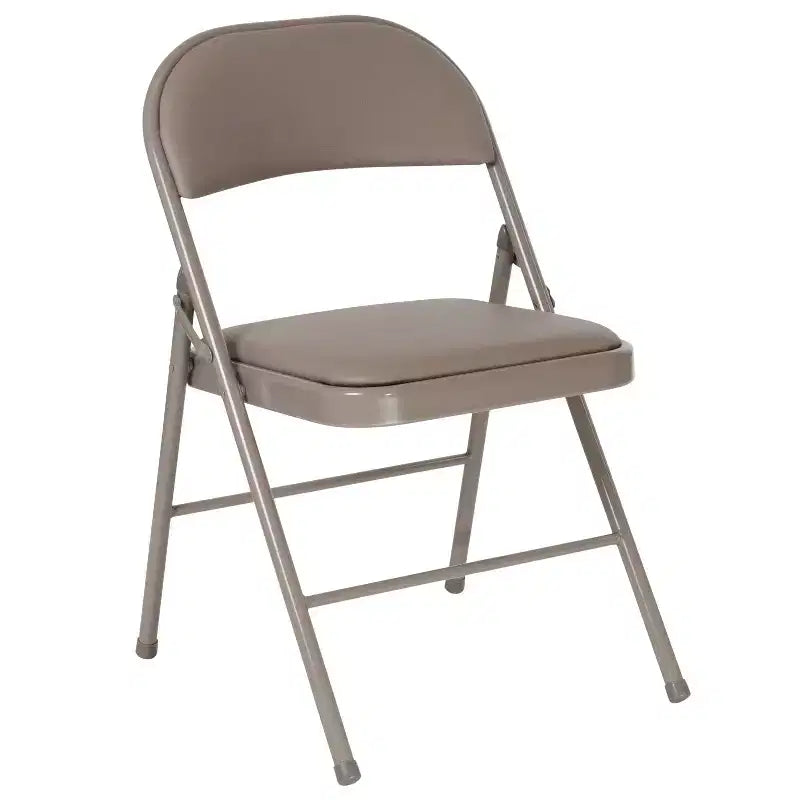 Emma et Oliver Lot de 2 chaises pliantes portables en vinyle et métal pour la maison et le bureau