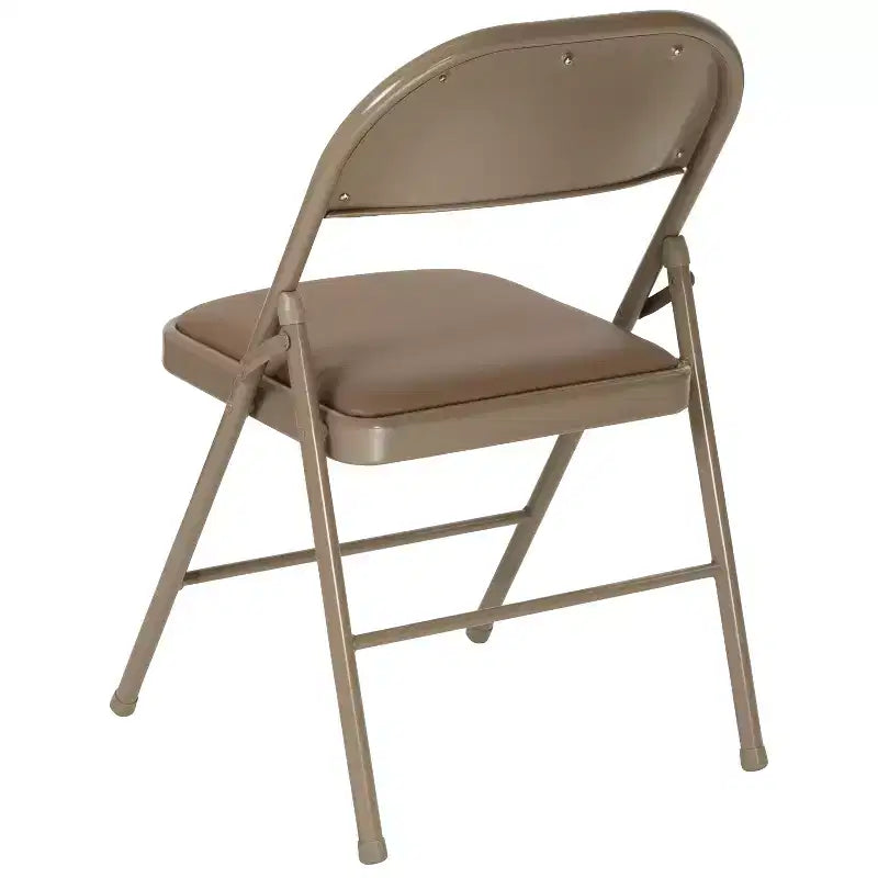 Emma et Oliver Lot de 2 chaises pliantes portables en vinyle et métal pour la maison et le bureau
