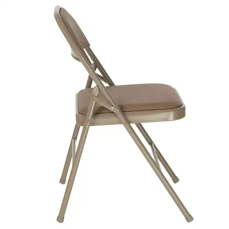 Emma et Oliver Lot de 2 chaises pliantes portables en vinyle et métal pour la maison et le bureau