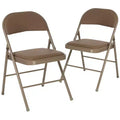 Emma et Oliver Lot de 2 chaises pliantes portables en vinyle et métal pour la maison et le bureau