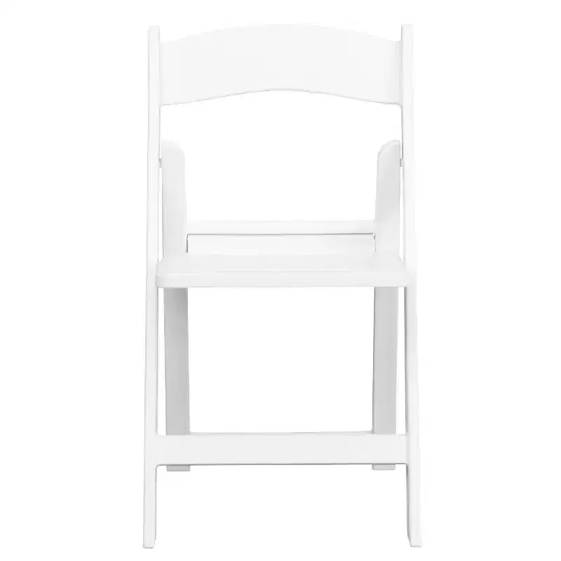 Emma et Oliver, lot de 2 chaises pliantes à lattes en résine blanche pour l'intérieur et l'extérieur, idéales pour les fêtes et la location
