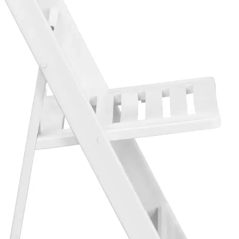 Emma et Oliver, lot de 2 chaises pliantes à lattes en résine blanche pour l'intérieur et l'extérieur, idéales pour les fêtes et la location