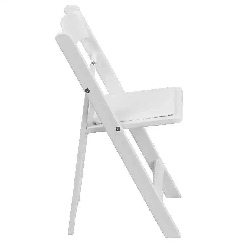 Chaise pliante pour enfant Emma et Oliver, lot de 10, en résine blanche, avec siège rembourré en vinyle, pour événements et fêtes
