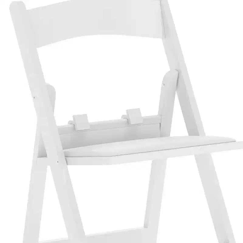 Chaise pliante pour enfant Emma et Oliver, lot de 10, en résine blanche, avec siège rembourré en vinyle, pour événements et fêtes