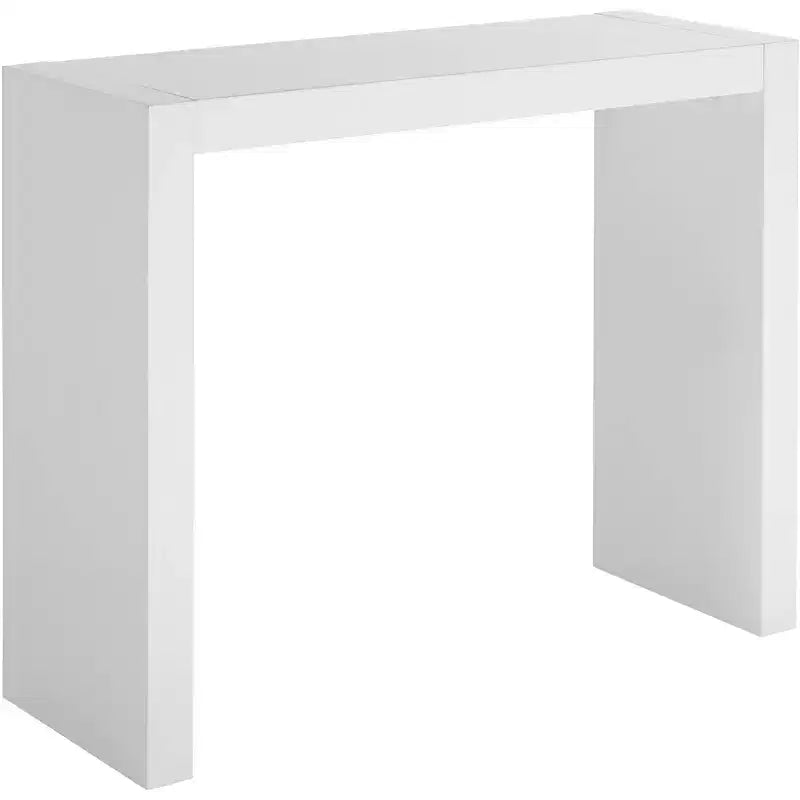 Studio 55D Jessa Modern Minimalist Gloss White Rectangular Bar Table 50 x 18 for Living Room Kitchen Bedroom Bedside Entryway House Office Bathroom