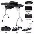 Costway Black Manicure Nail Table Portable Station Desk Spa Beauty Salon Equipment