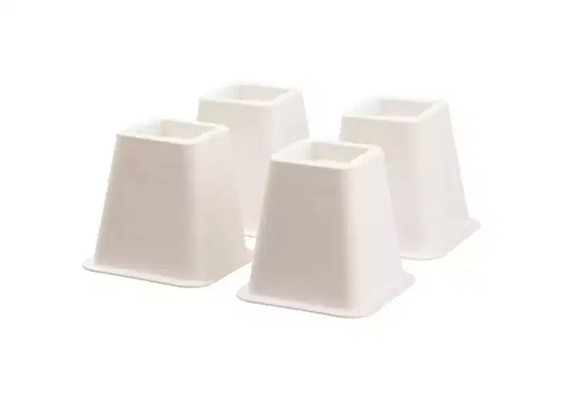 4 Pack Bed Risers, White High-Quality Furniture Risers 5 to 6 inches - Furniture Riser - HomeItUsa