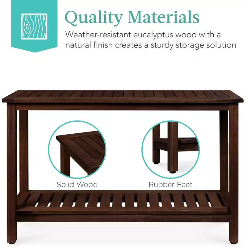 Meuble console en bois à 2 étagères Best Choice Products 48 pouces, pour l'intérieur et l'extérieur, table buffet multifonctionnelle avec rangement
