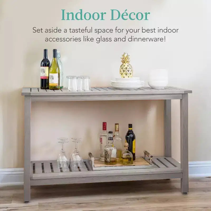 Meuble console en bois à 2 étagères Best Choice Products 48 pouces, pour l'intérieur et l'extérieur, table buffet multifonctionnelle avec rangement