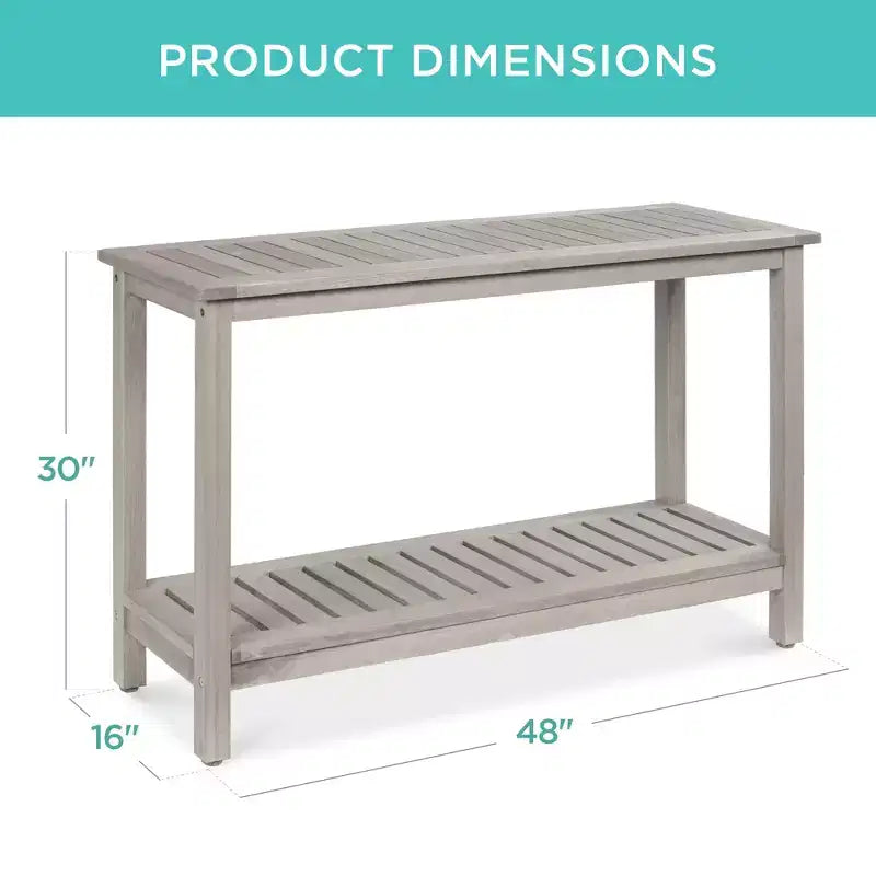 Meuble console en bois à 2 étagères Best Choice Products 48 pouces, pour l'intérieur et l'extérieur, table buffet multifonctionnelle avec rangement
