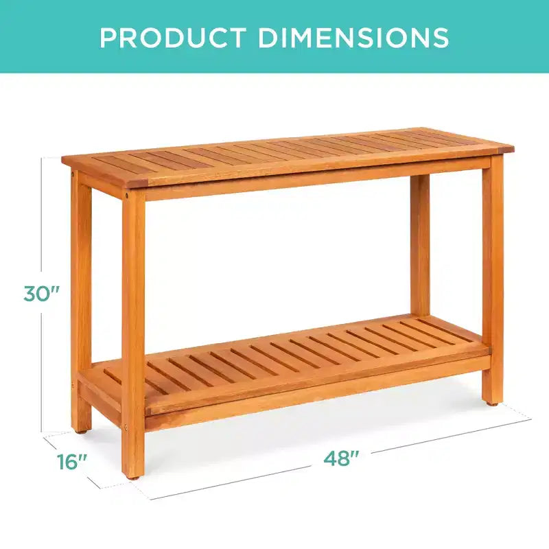 Meuble console en bois à 2 étagères Best Choice Products 48 pouces, pour l'intérieur et l'extérieur, table buffet multifonctionnelle avec rangement
