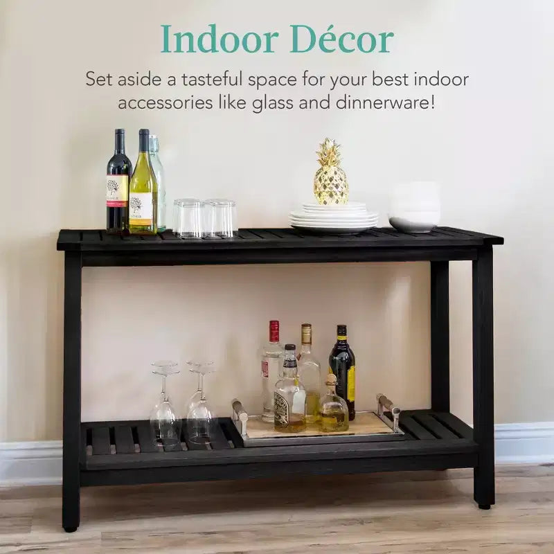 Meuble console en bois à 2 étagères Best Choice Products 48 pouces, pour l'intérieur et l'extérieur, table buffet multifonctionnelle avec rangement