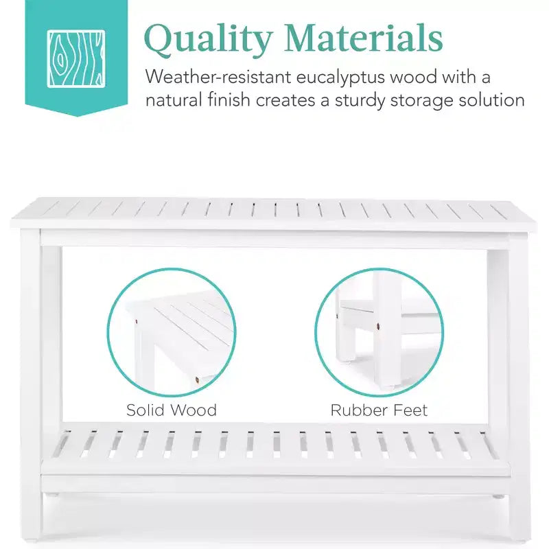 Meuble console en bois à 2 étagères Best Choice Products 48 pouces, pour l'intérieur et l'extérieur, table buffet multifonctionnelle avec rangement