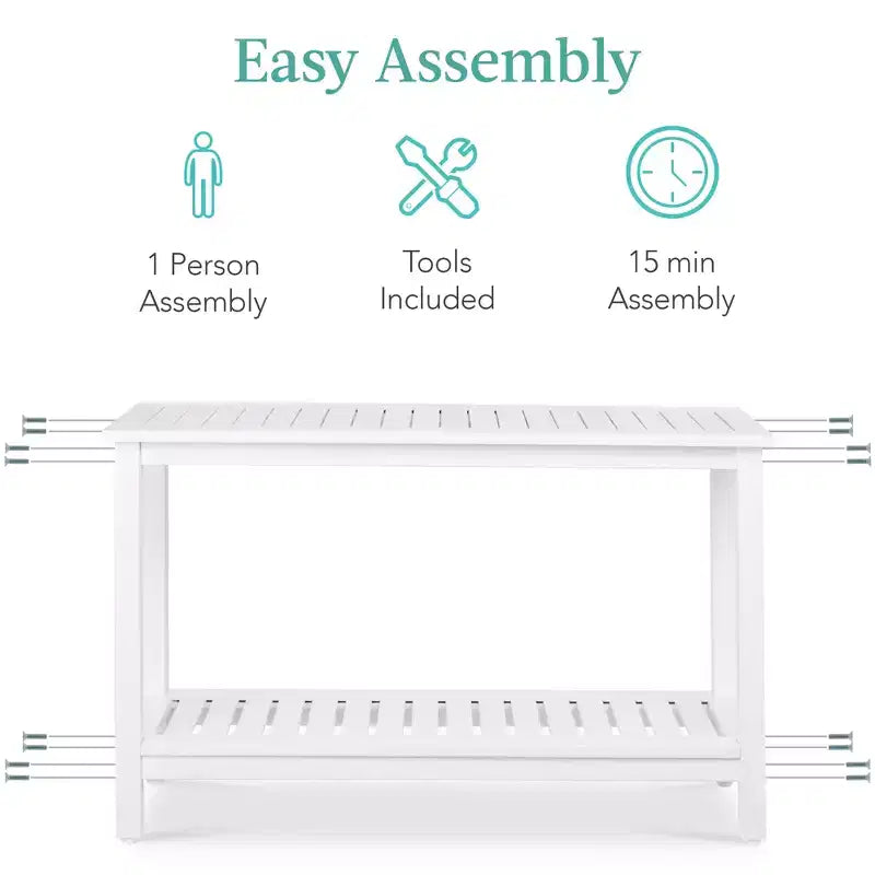 Meuble console en bois à 2 étagères Best Choice Products 48 pouces, pour l'intérieur et l'extérieur, table buffet multifonctionnelle avec rangement