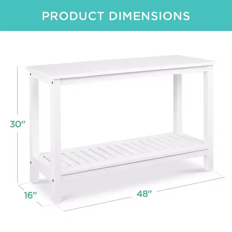 Meuble console en bois à 2 étagères Best Choice Products 48 pouces, pour l'intérieur et l'extérieur, table buffet multifonctionnelle avec rangement