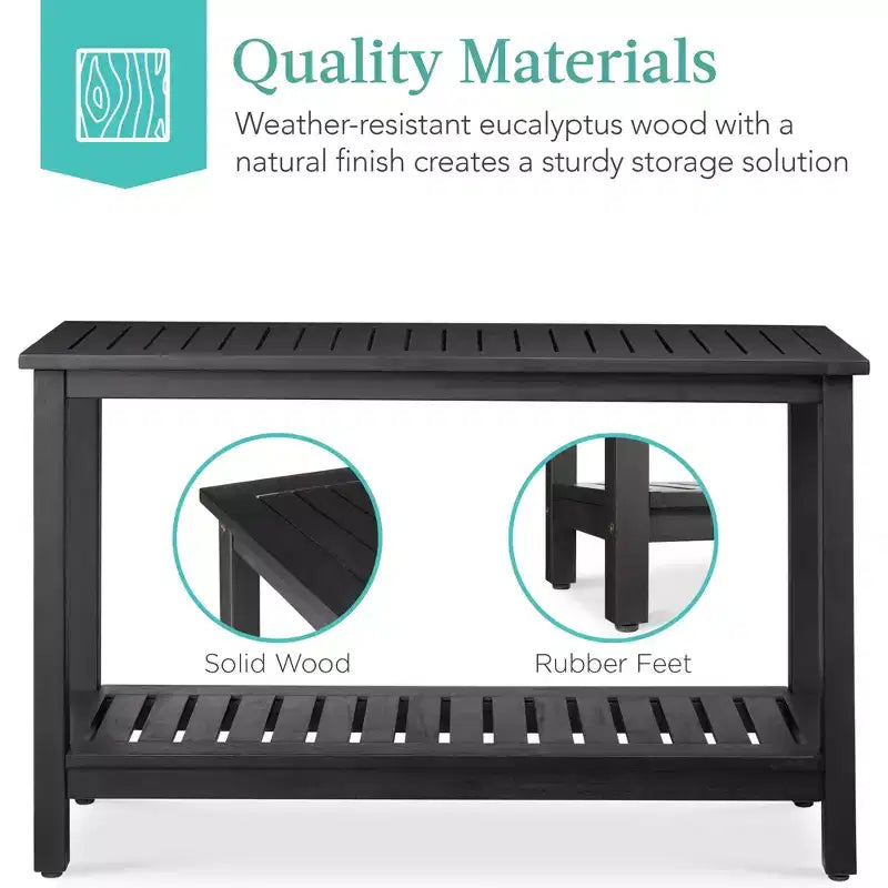 Meuble console en bois à 2 étagères Best Choice Products 48 pouces, pour l'intérieur et l'extérieur, table buffet multifonctionnelle avec rangement