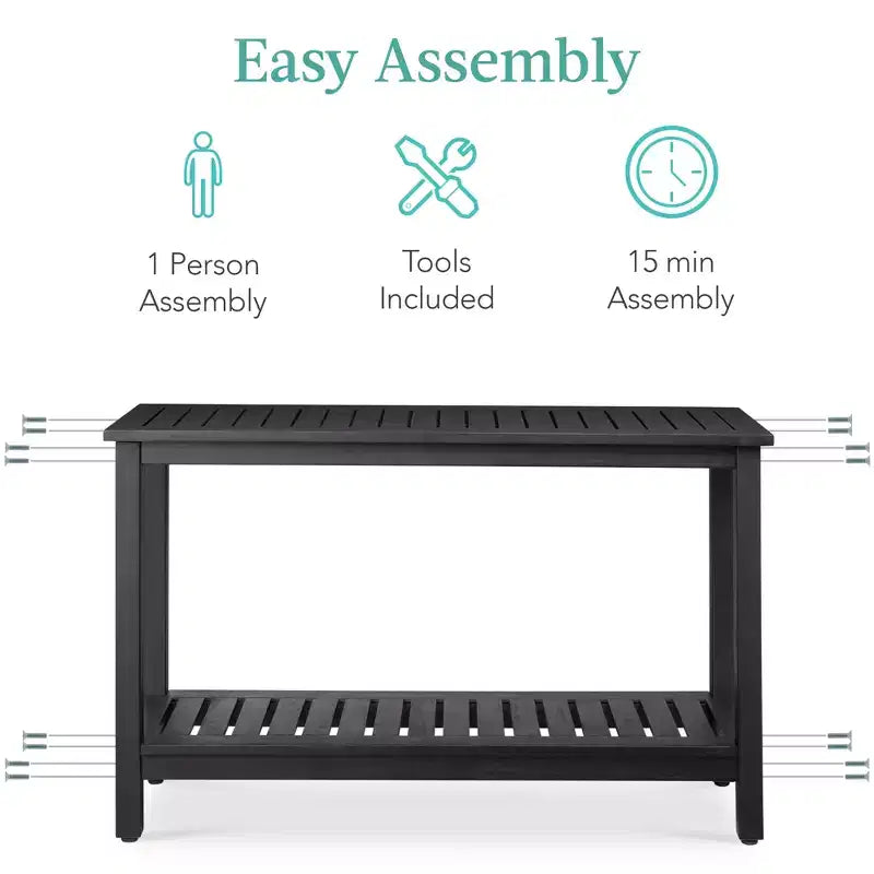 Meuble console en bois à 2 étagères Best Choice Products 48 pouces, pour l'intérieur et l'extérieur, table buffet multifonctionnelle avec rangement