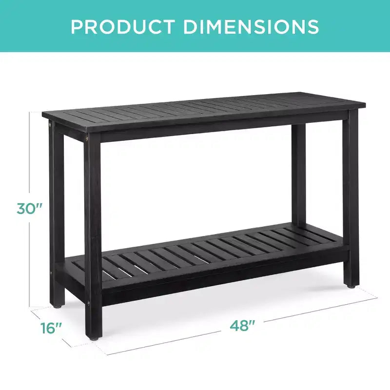 Meuble console en bois à 2 étagères Best Choice Products 48 pouces, pour l'intérieur et l'extérieur, table buffet multifonctionnelle avec rangement