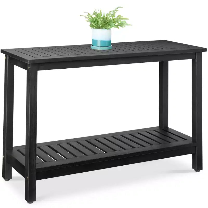 Meuble console en bois à 2 étagères Best Choice Products 48 pouces, pour l'intérieur et l'extérieur, table buffet multifonctionnelle avec rangement